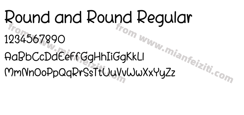 Round and Round Regular字体预览