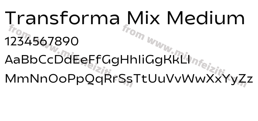 Transforma Mix Medium字体预览