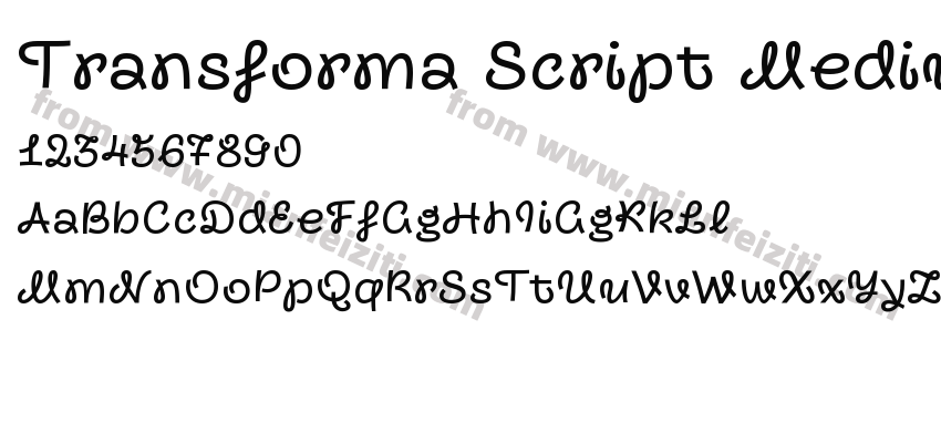 Transforma Script Medium字体预览