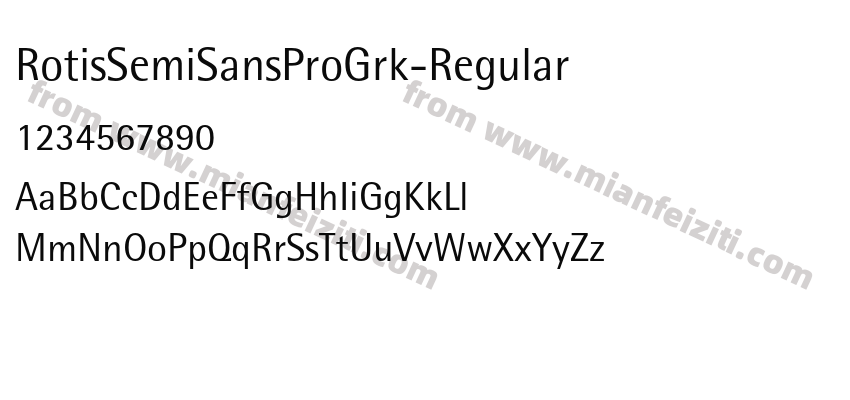 RotisSemiSansProGrk-Regular字体预览