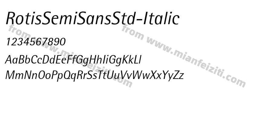 RotisSemiSansStd-Italic字体预览