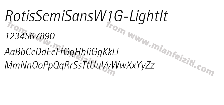 RotisSemiSansW1G-LightIt字体预览