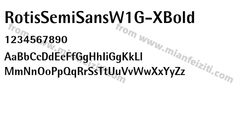 RotisSemiSansW1G-XBold字体预览