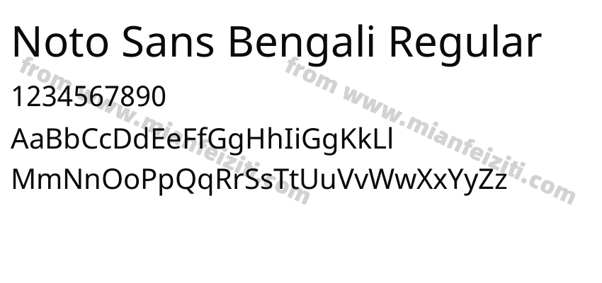 Noto Sans Bengali Regular字体预览