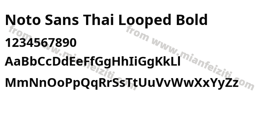 Noto Sans Thai Looped Bold字体预览