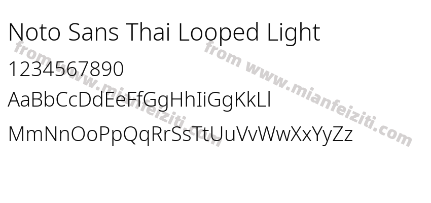 Noto Sans Thai Looped Light字体预览