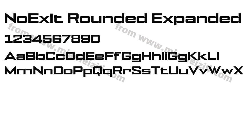 NoExit Rounded Expanded Test Black字体预览