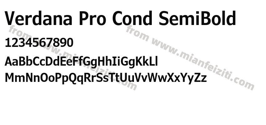 Verdana Pro Cond SemiBold字体预览