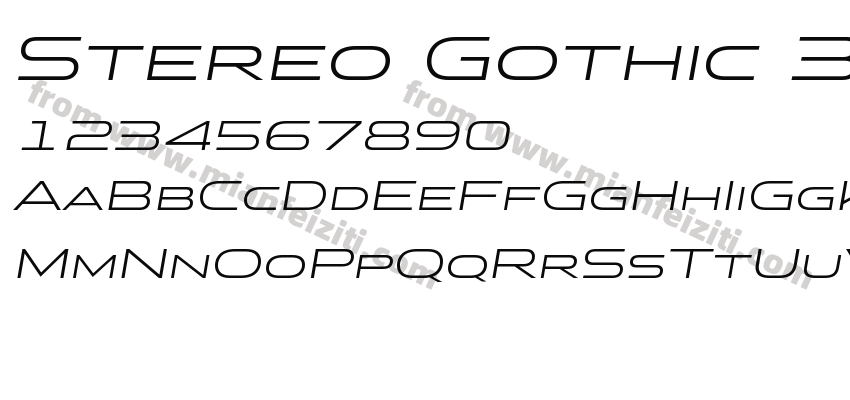 Stereo Gothic 350Italic字体预览
