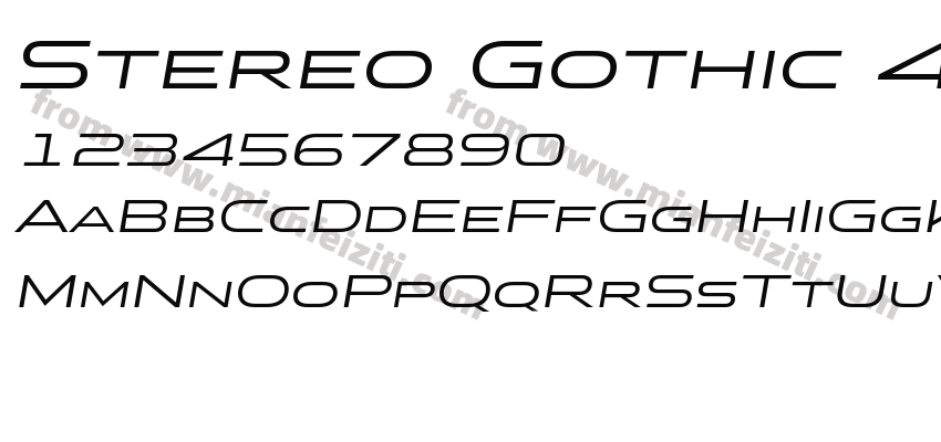 Stereo Gothic 450Italic字体预览