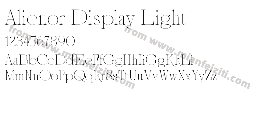 Alienor Display Light字体预览