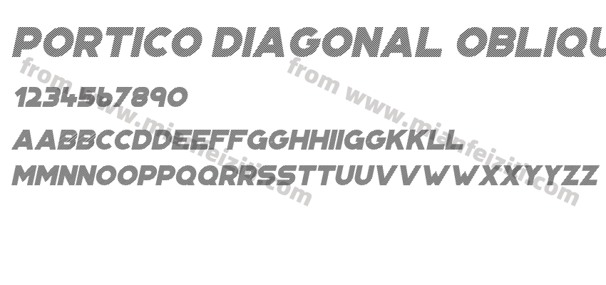 Portico Diagonal Oblique字体预览