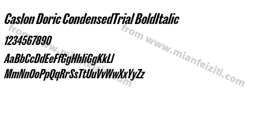 Caslon Doric CondensedTrial BoldItalic字体预览