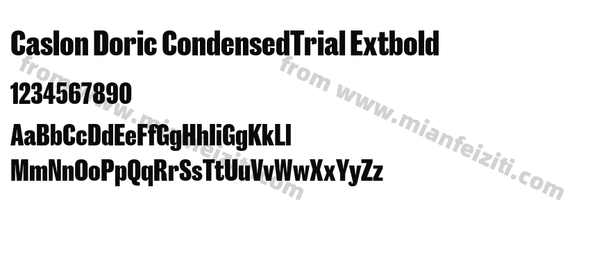 Caslon Doric CondensedTrial Extbold字体预览