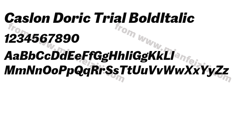 Caslon Doric Trial BoldItalic字体预览