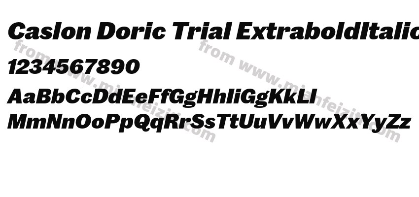 Caslon Doric Trial ExtraboldItalic字体预览
