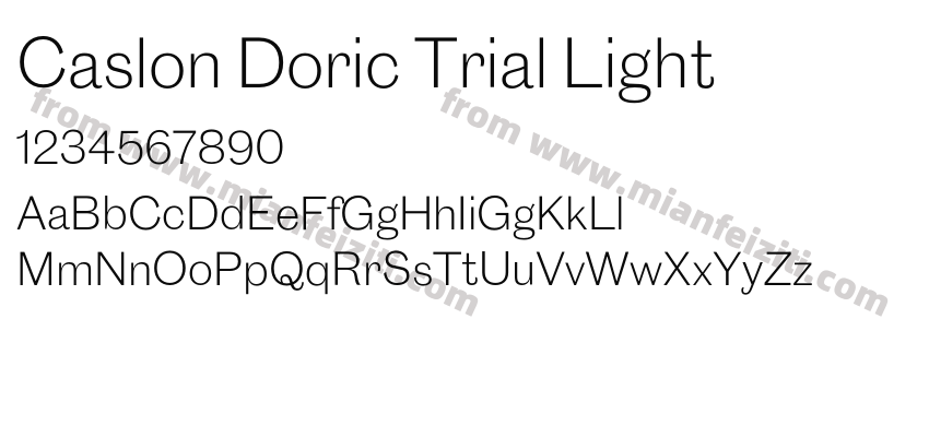 Caslon Doric Trial Light字体预览