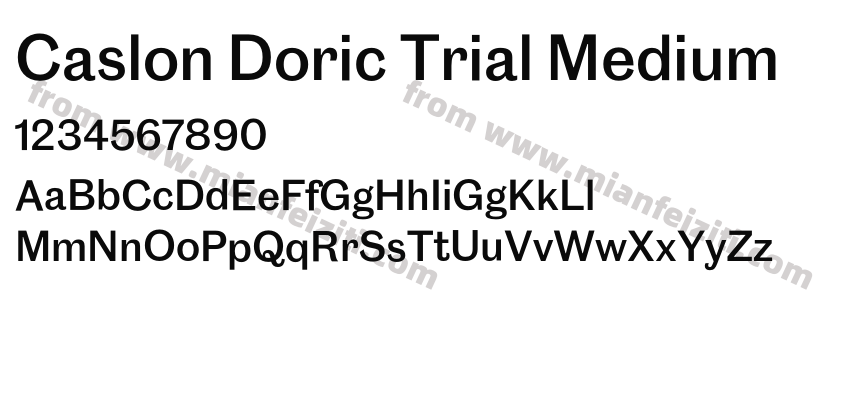 Caslon Doric Trial Medium字体预览