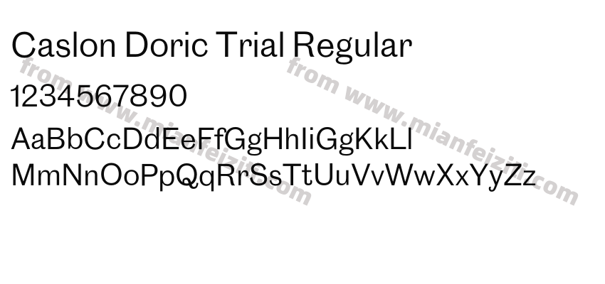 Caslon Doric Trial Regular字体预览