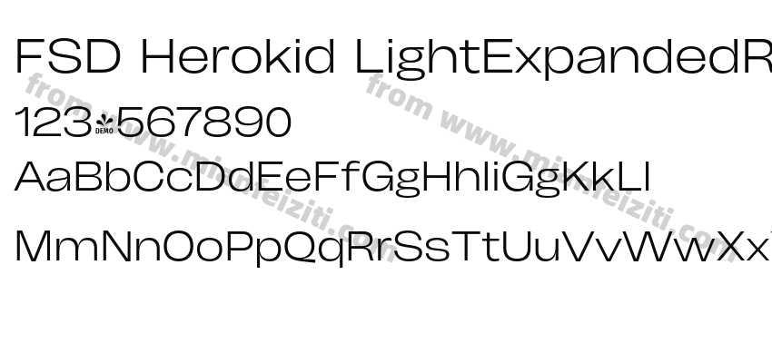 FSD Herokid LightExpandedRegular字体预览
