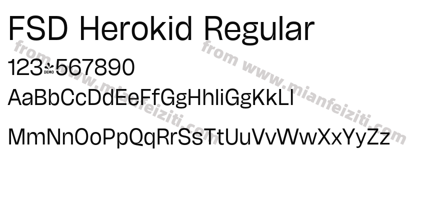 FSD Herokid Regular字体预览