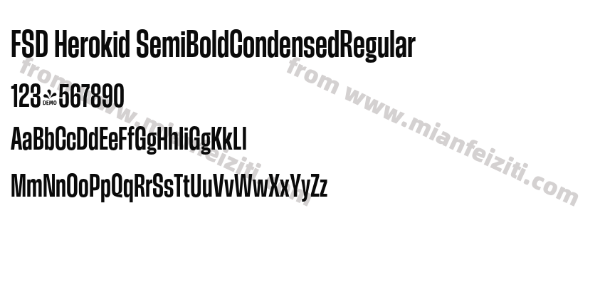 FSD Herokid SemiBoldCondensedRegular字体预览