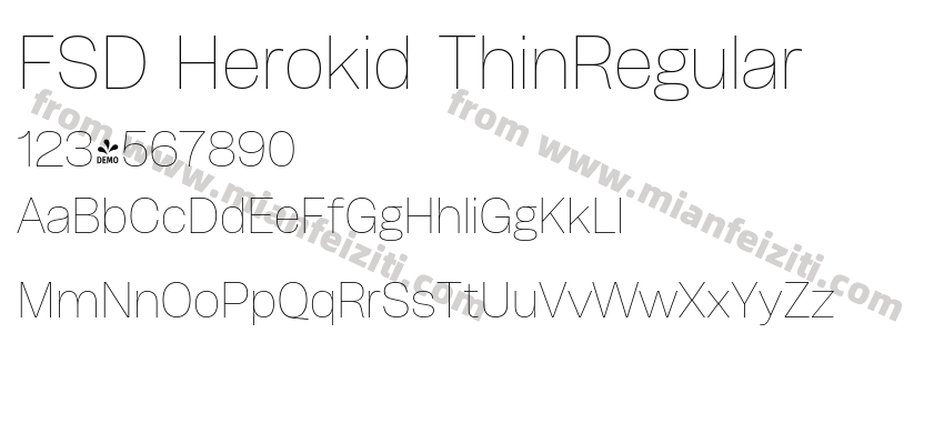 FSD Herokid ThinRegular字体预览