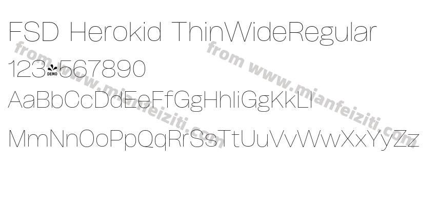 FSD Herokid ThinWideRegular字体预览