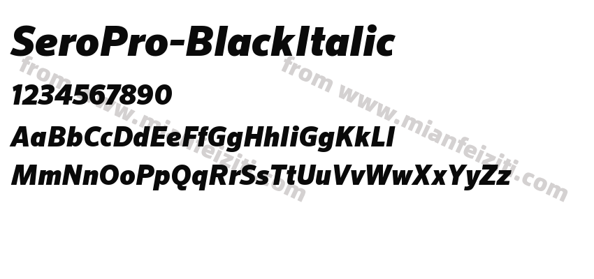 SeroPro-BlackItalic字体预览