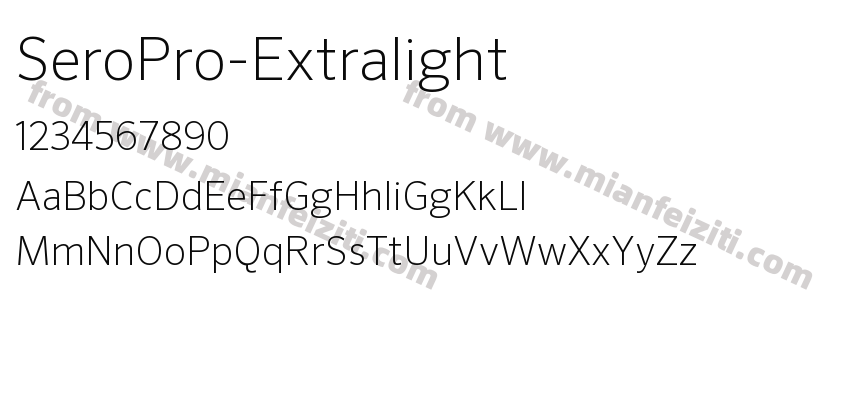 SeroPro-Extralight字体预览