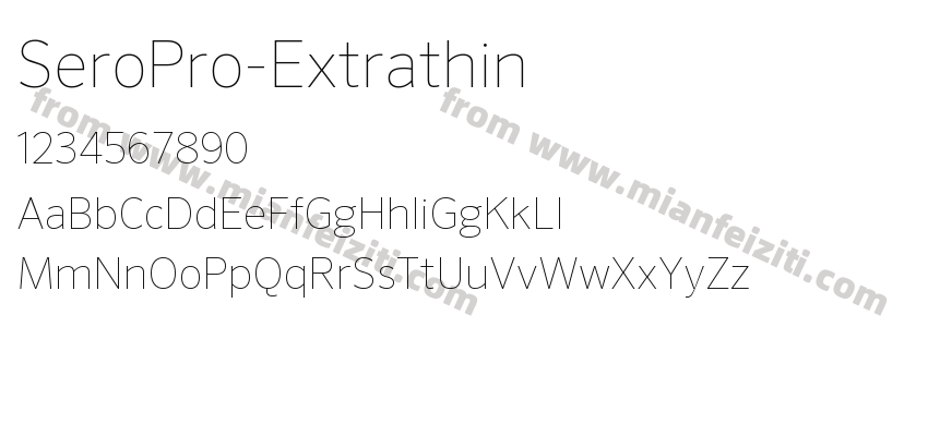 SeroPro-Extrathin字体预览