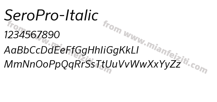 SeroPro-Italic字体预览