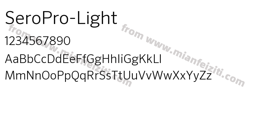 SeroPro-Light字体预览