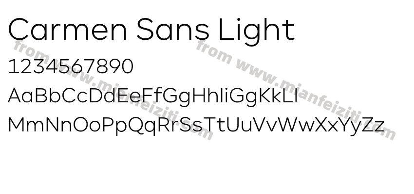 Carmen Sans Light字体预览