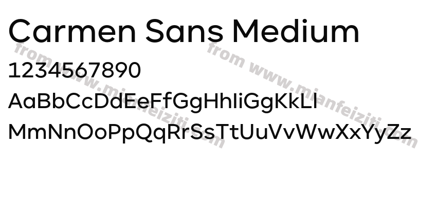 Carmen Sans Medium字体预览