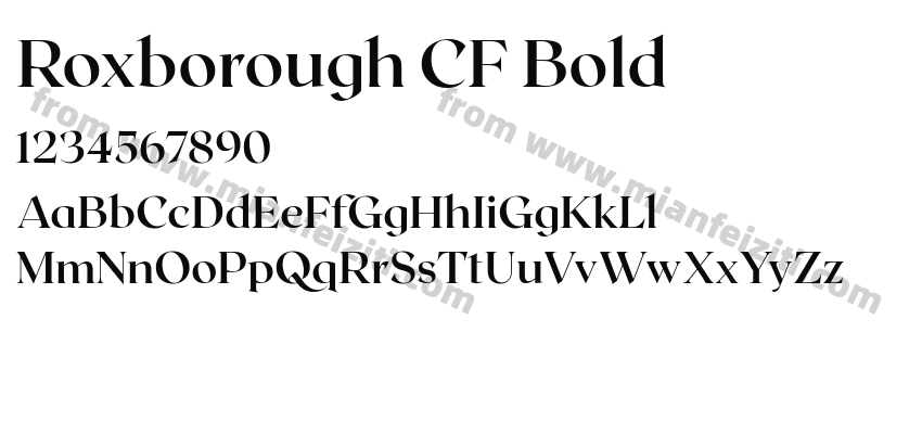 Roxborough CF Bold字体预览