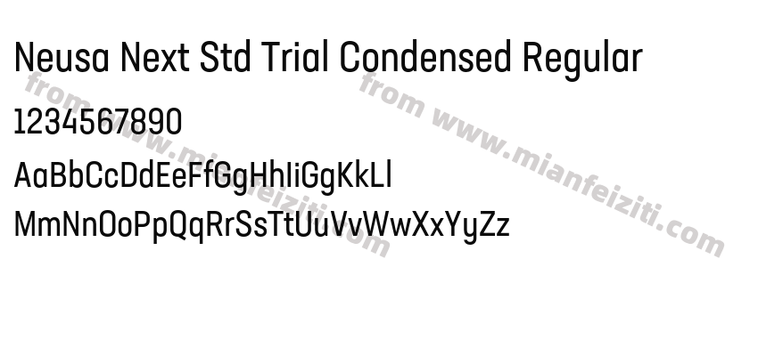 Neusa Next Std Trial Condensed Regular字体预览