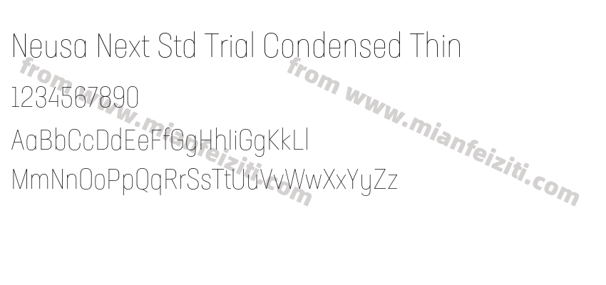 Neusa Next Std Trial Condensed Thin字体预览