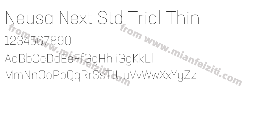 Neusa Next Std Trial Thin字体预览