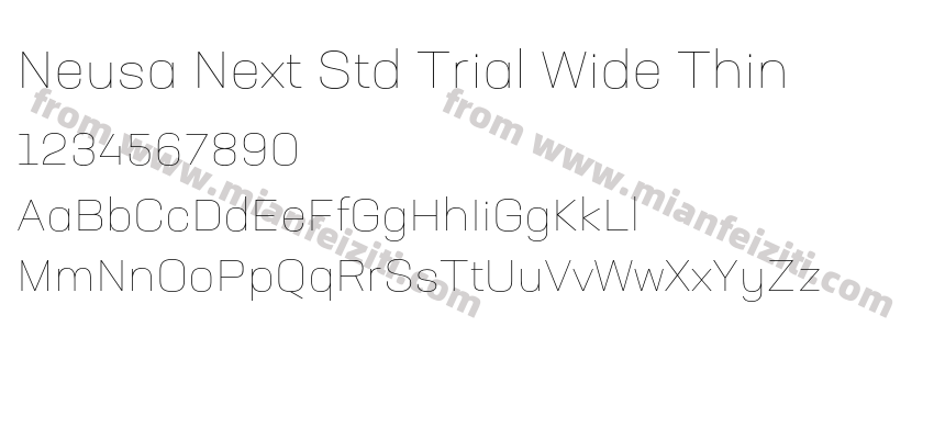 Neusa Next Std Trial Wide Thin字体预览