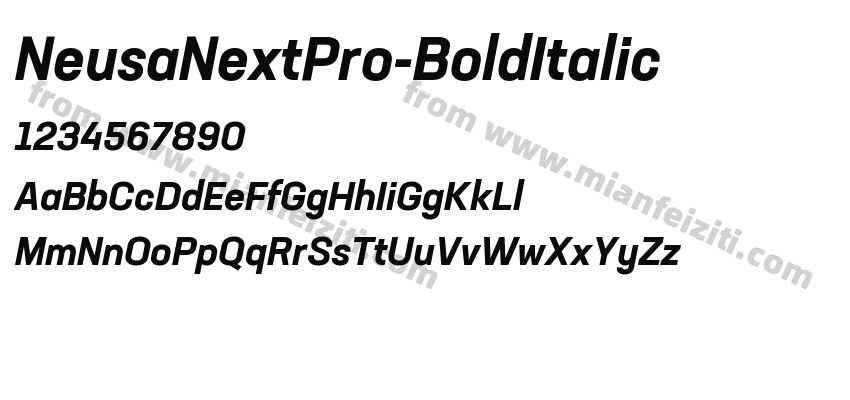 NeusaNextPro-BoldItalic字体预览