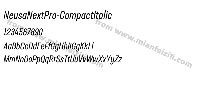NeusaNextPro-CompactItalic字体预览