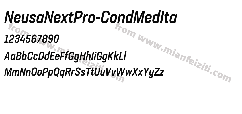 NeusaNextPro-CondMedIta字体预览