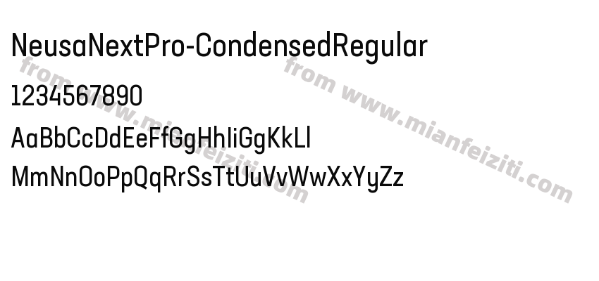 NeusaNextPro-CondensedRegular字体预览