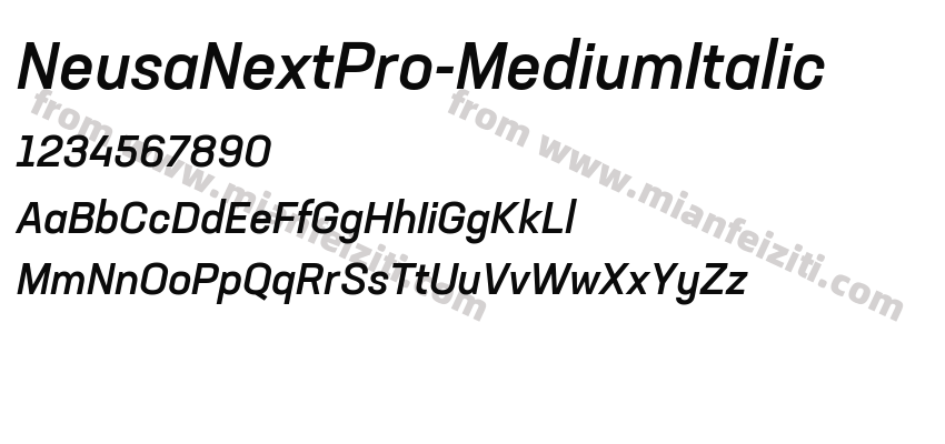 NeusaNextPro-MediumItalic字体预览