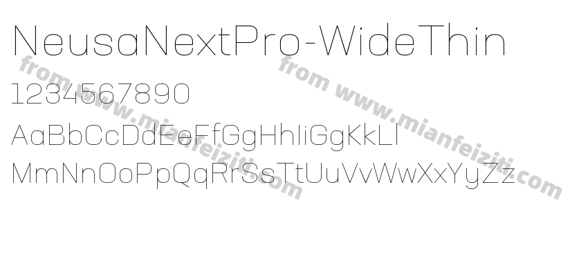 NeusaNextPro-WideThin字体预览