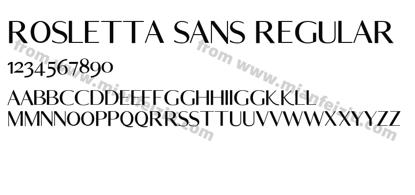 Rosletta sans Regular字体预览