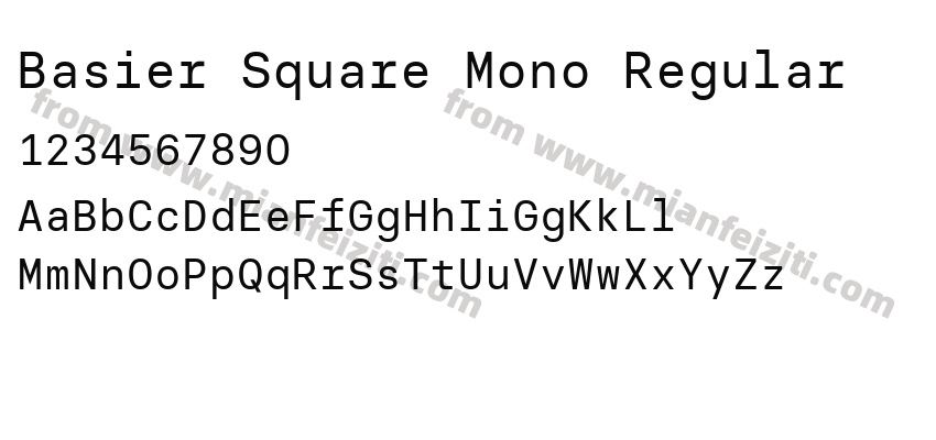 Basier Square Mono Regular字体预览