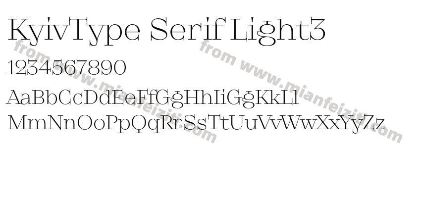 KyivType Serif Light3字体预览