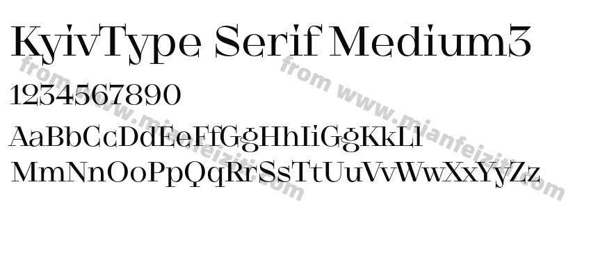 KyivType Serif Medium3字体预览